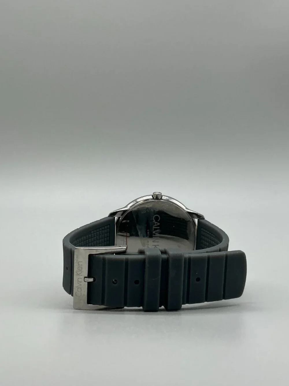 Calvin Klein Minimal Unisex 40mm Silver Tone Black Red Dial Stainless Steel Case